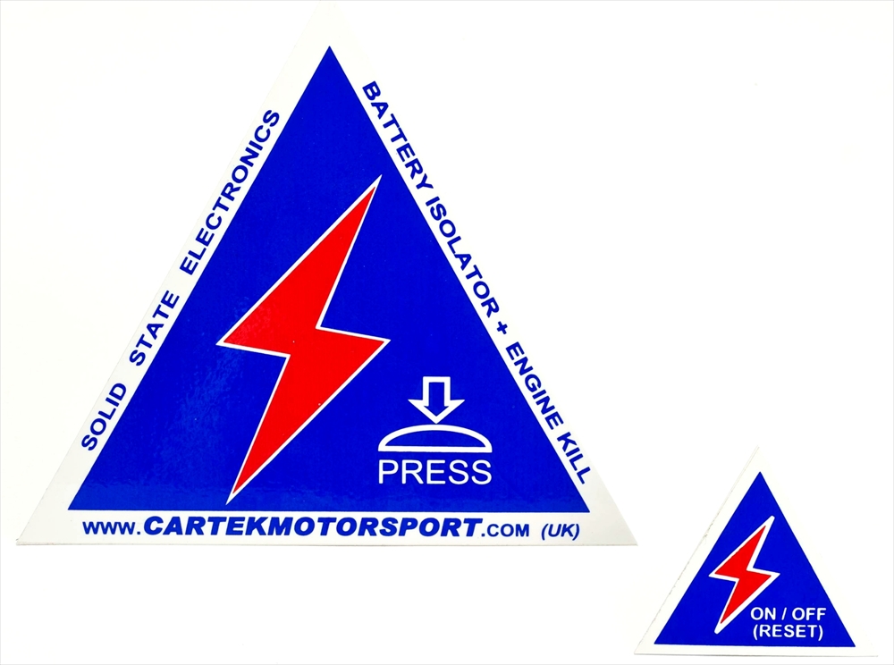 CARTEK Battery Isolator Safety Stickers Cartek Automotive Electronics Ltd